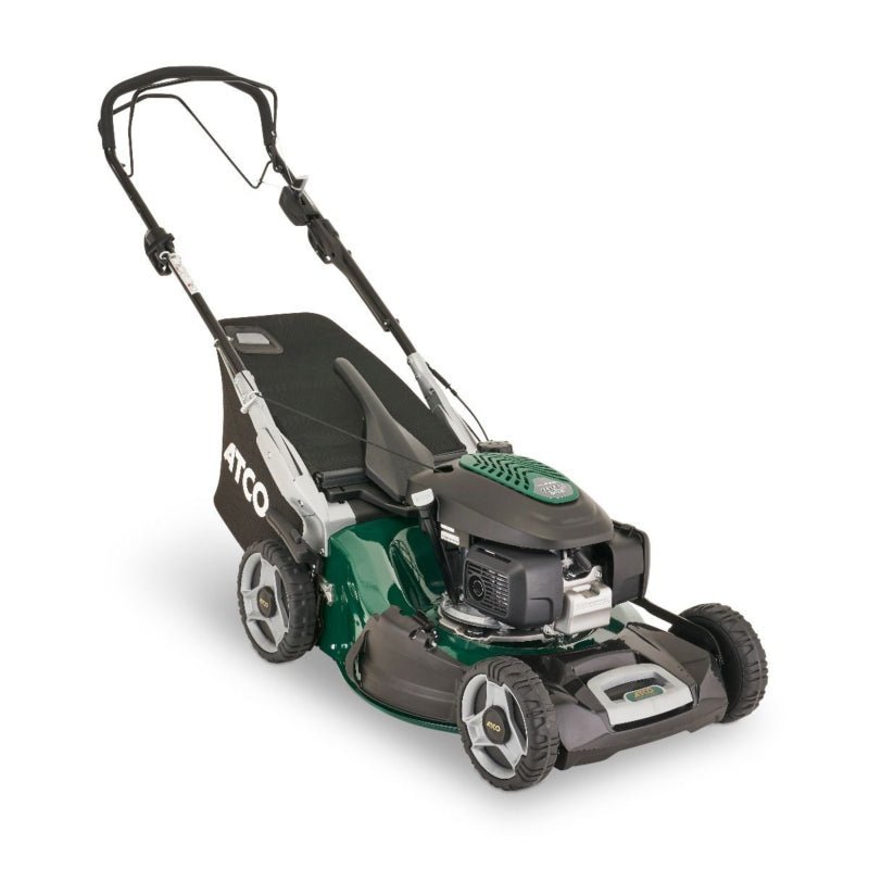 Atco Quattro 22SH V Petrol Variable Speed 4 in 1 Self Propelled Lawn Mower - Risborough Garden Machinery