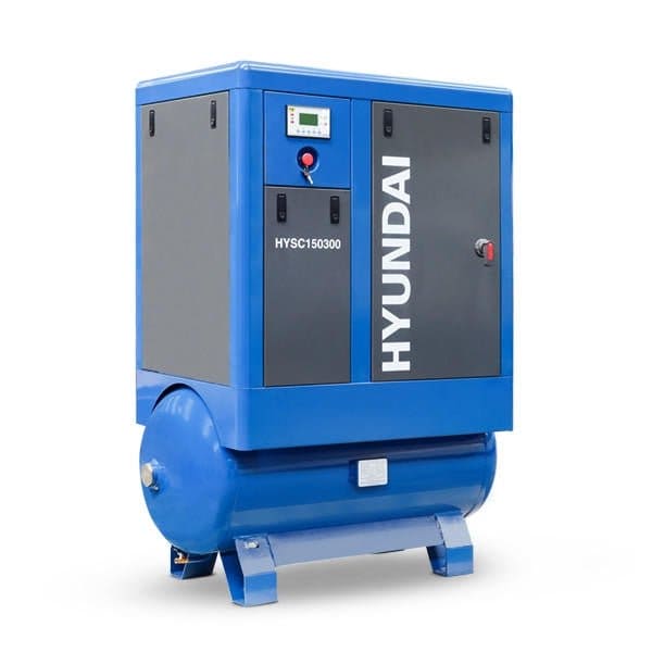 Hyundai 15hp 300L Heavy - Duty Industrial Screw Air Compressor, 400v, Quiet Running | HYSC150300 - Risborough Garden Machinery