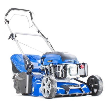 Hyundai 17" / 43cm 139cc Electric - Start Self - Propelled Petrol Roller Lawnmower, 25 - 75mm Cuts , Rear Discharge| HYM430SPER - Risborough Garden Machinery