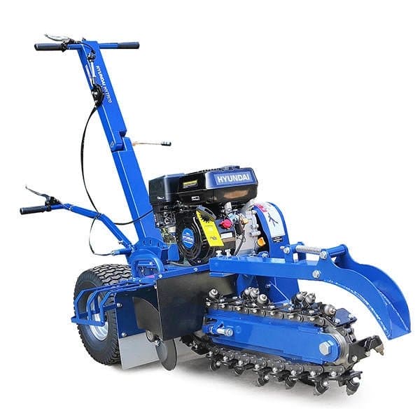 Hyundai 210cc 7hp Petrol Trencher, Electric Start and Recoil, 450mm Depth | HYTR70 - Risborough Garden Machinery