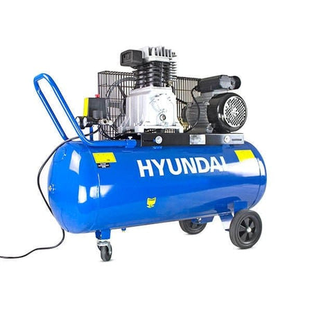 Hyundai 3hp 100L Electric Air Compressor 14CFM 145psi Twin Cylinder Direct Drive | HY3100P - Risborough Garden Machinery