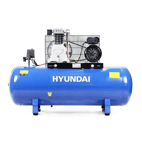 Hyundai 3hp 150L Low Noise Air Compressor 14CFM 145psi Twin Cylinder Belt Drive | HY3150S - Risborough Garden Machinery