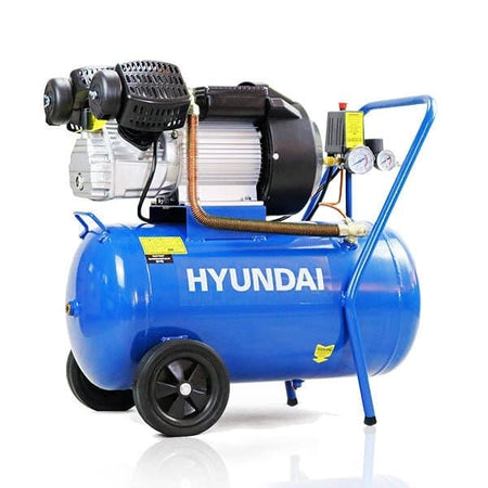 Hyundai 3hp 50L Electric Air Compressor 14CFM 116psi Direct Drive V - Twin | HY3050V - Risborough Garden Machinery