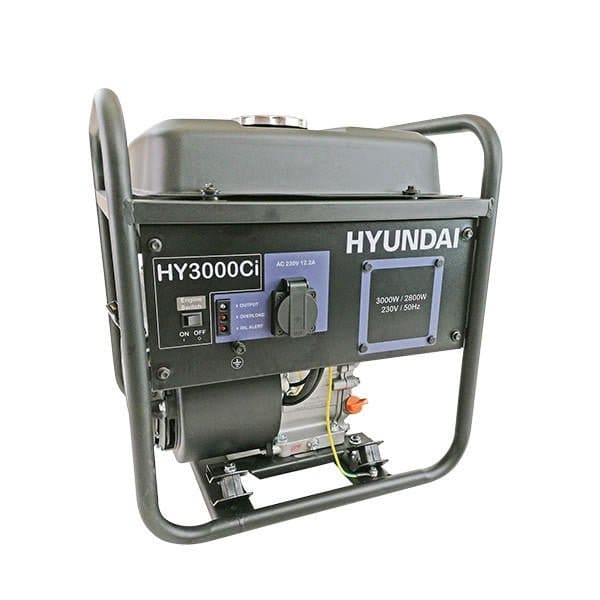 Hyundai 3kW / 3.75kVA* Open Frame Converter Generator, Lightweight Design & Wheel Kit | HY3000CI - Risborough Garden Machinery